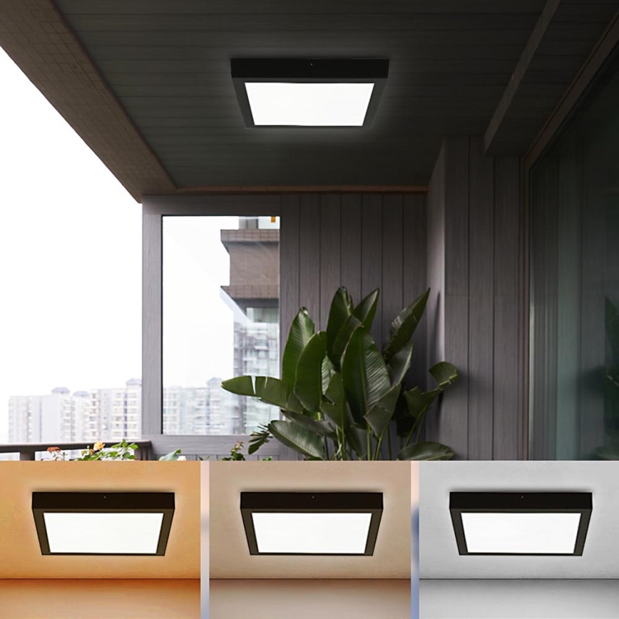 Brilagi - LED Kopalniška stropna svetilka FRAME LED/24W/230V 30x30 cm 3000/4000/6000K IP44 črna
