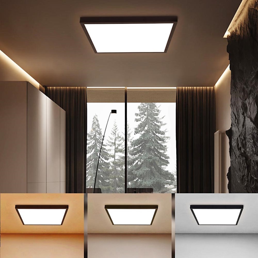 Brilagi - LED Kopalniška stropna svetilka FRAME LED/50W/230V 60x60 cm 3000/4000/6000K IP44 črna