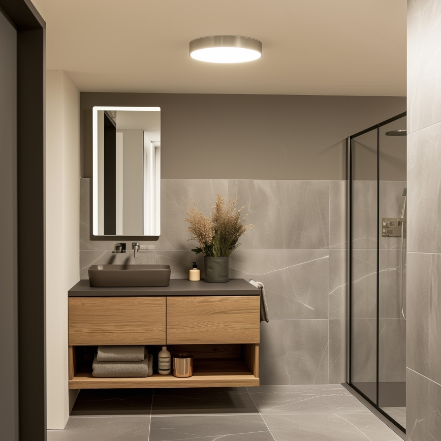Brilagi - LED stropna svetilka za kopalnico POOL LED/36W/230V 3000/4000/5500K premer 40 cm IP54 mat krom
