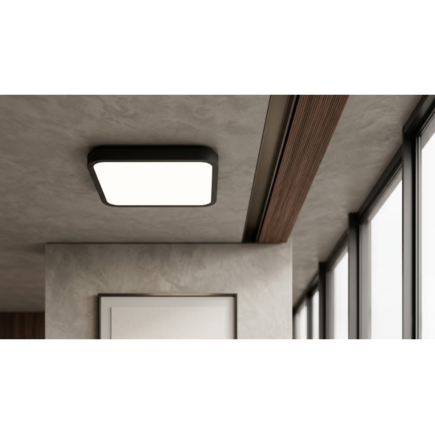BRILAGI - LED stropna svetilka za kopalnico s senzorjem ZENNA LED/24W/230V 34,5x34,5 cm IP44 črna + daljinski upravljalnik