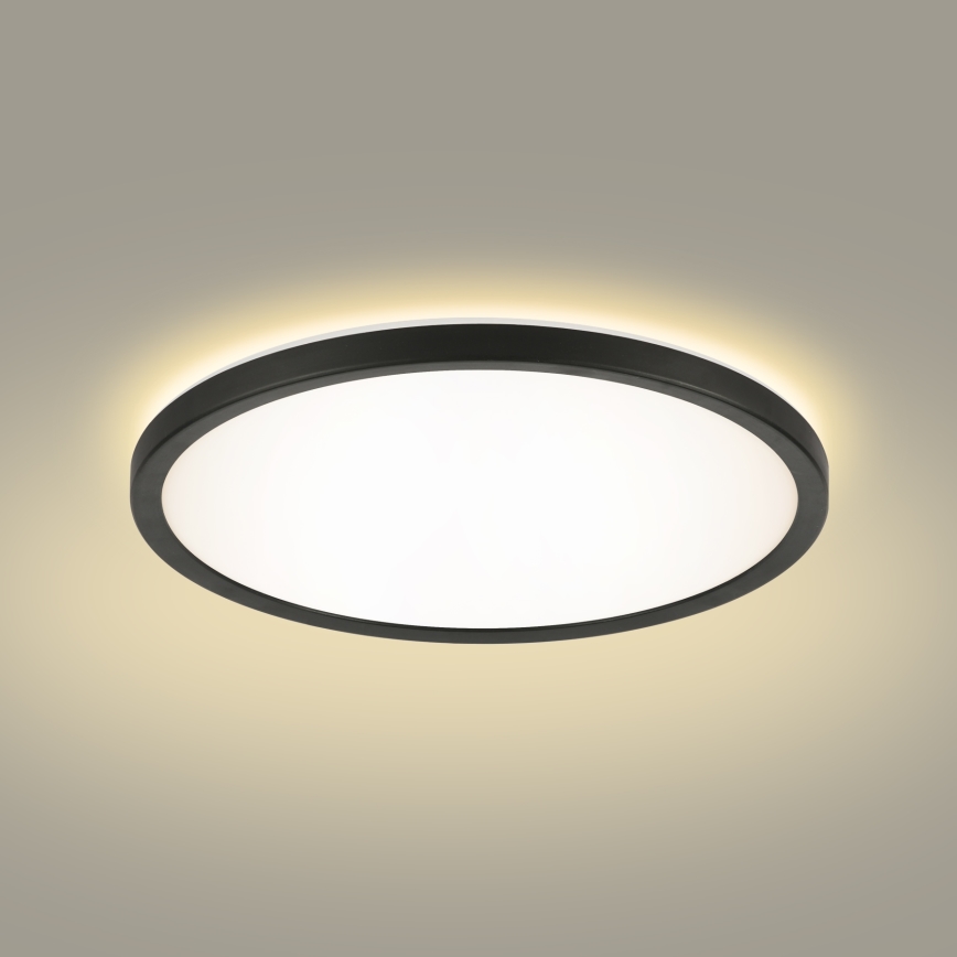 Brilagi - LED Kopalniška stropna svetilka ULTRA SLIM LED/18W/230V pr. 30 cm črna IP54
