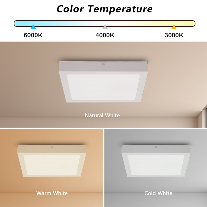 Brilagi - LED Kopalniška stropna svetilka FRAME LED/24W/230V 30x30 cm 3000/4000/6000K IP44 bela