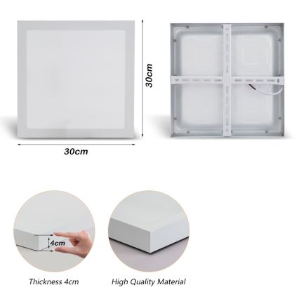 Brilagi - LED Kopalniška stropna svetilka FRAME LED/24W/230V 30x30 cm 3000/4000/6000K IP44 bela