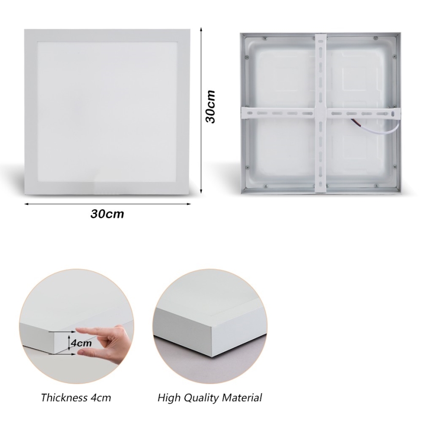 Brilagi - LED Kopalniška stropna svetilka FRAME LED/24W/230V 30x30 cm 3000/4000/6000K IP44 bela