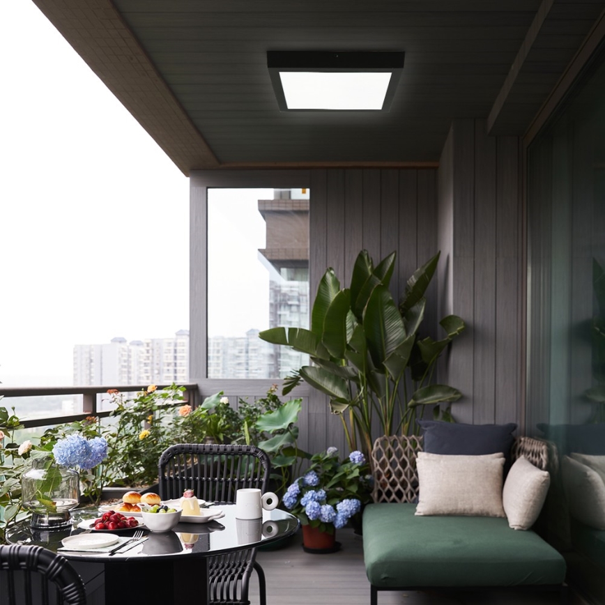 Brilagi - LED Kopalniška stropna svetilka FRAME LED/24W/230V 30x30 cm 3000/4000/6000K IP44 črna