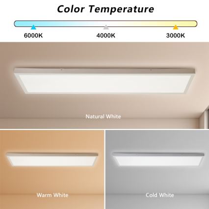 Brilagi - LED Kopalniška stropna svetilka FRAME LED/50W/230V 30x120 cm 3000/4000/6000K IP44 bela