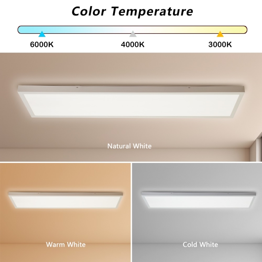 Brilagi - LED Kopalniška stropna svetilka FRAME LED/50W/230V 30x120 cm 3000/4000/6000K IP44 bela