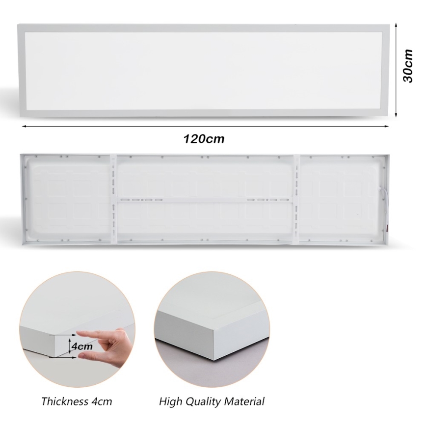 Brilagi - LED Kopalniška stropna svetilka FRAME LED/50W/230V 30x120 cm 3000/4000/6000K IP44 bela
