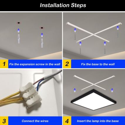 Brilagi - LED Kopalniška stropna svetilka FRAME LED/50W/230V 3000/4000/6000K IP44 črna