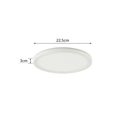 Brilagi - LED Kopalniška stropna svetilka ULTRA SLIM LED/12W/230V pr. 22,5 cm bela IP54