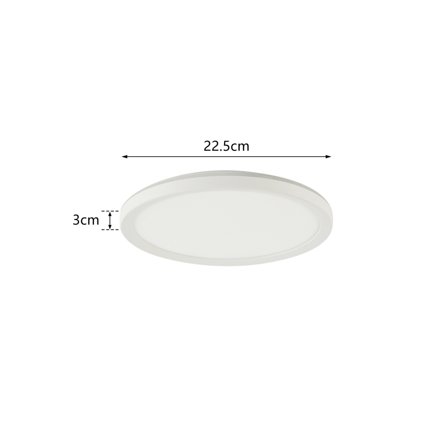 Brilagi - LED Kopalniška stropna svetilka ULTRA SLIM LED/12W/230V pr. 22,5 cm bela IP54