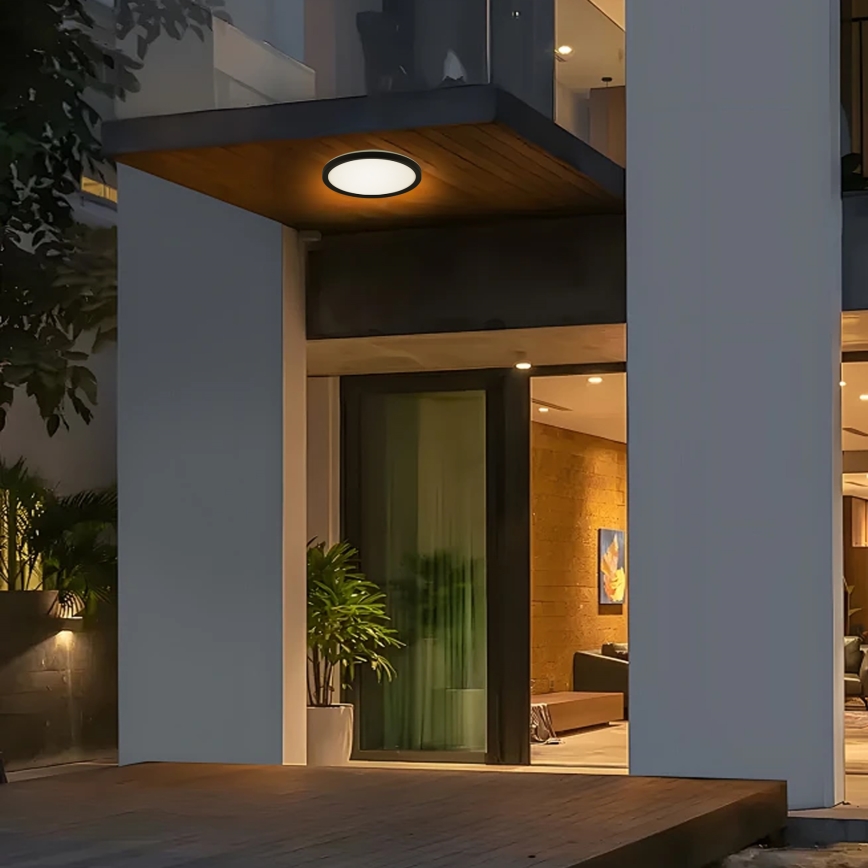 Brilagi - LED Kopalniška stropna svetilka ULTRA SLIM LED/12W/230V pr. 22,5 cm črna IP54