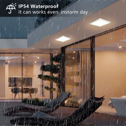 Brilagi - LED Kopalniška stropna svetilka ULTRA SLIM LED/18W/230V 30x30 cm bela IP54