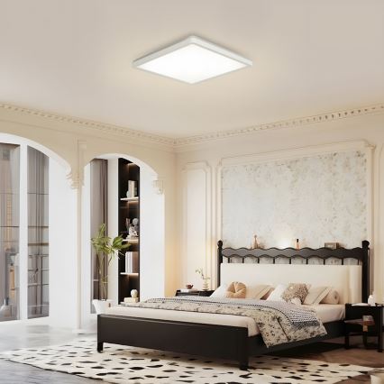 Brilagi - LED Kopalniška stropna svetilka ULTRA SLIM LED/18W/230V 30x30 cm bela IP54
