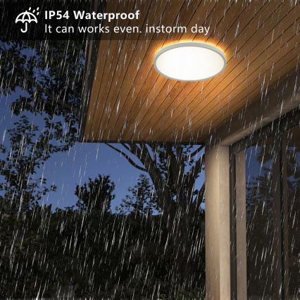 Brilagi - LED Kopalniška stropna svetilka ULTRA SLIM LED/18W/230V pr. 30 cm bela IP54