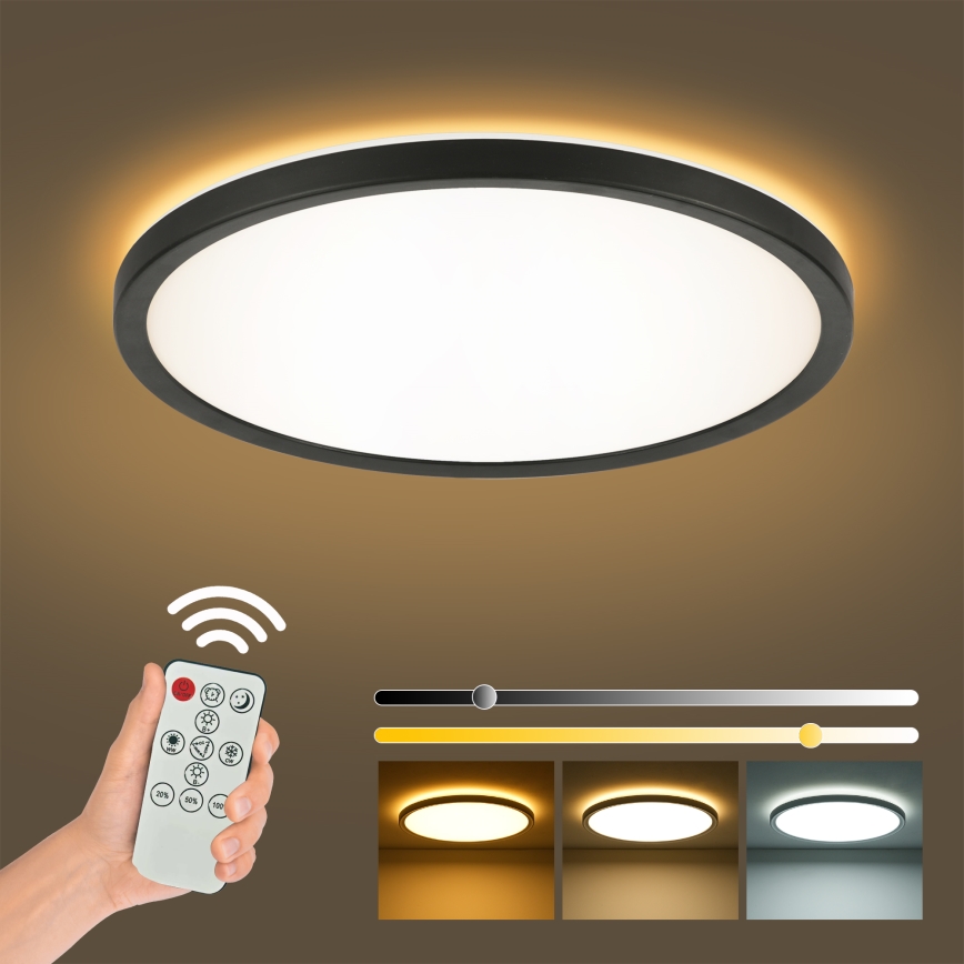 Brilagi - LED Kopalniška stropna svetilka ULTRA SLIM LED/18W/230V pr. 30 cm črna IP54