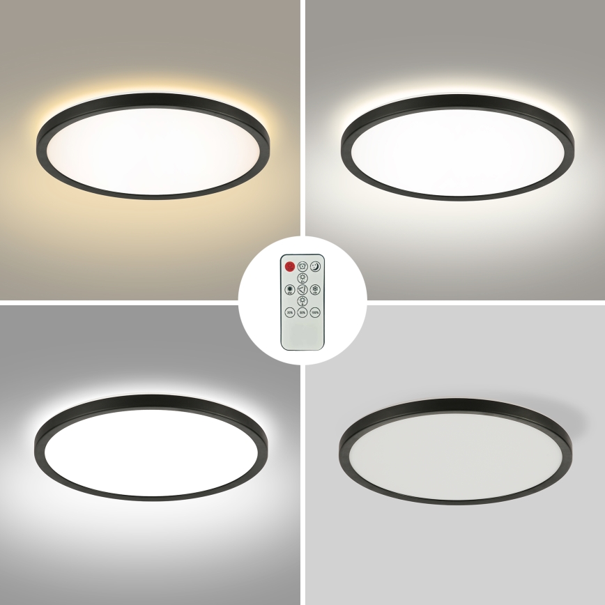 Brilagi - LED Kopalniška stropna svetilka ULTRA SLIM LED/18W/230V pr. 30 cm črna IP54