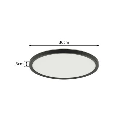 Brilagi - LED Kopalniška stropna svetilka ULTRA SLIM LED/18W/230V pr. 30 cm črna IP54