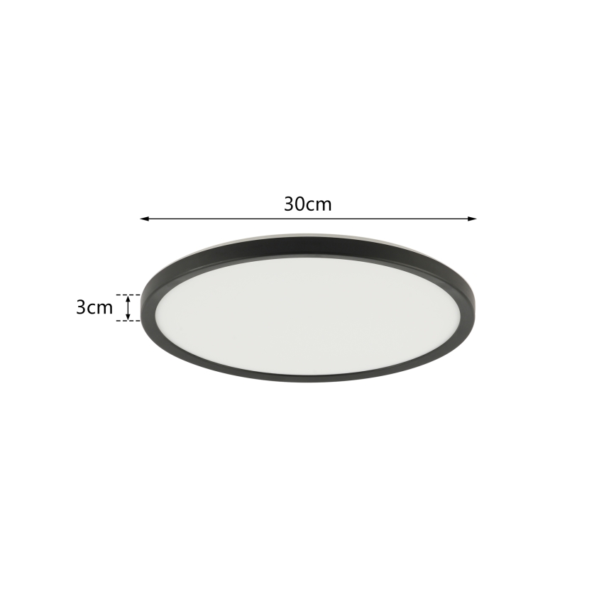 Brilagi - LED Kopalniška stropna svetilka ULTRA SLIM LED/18W/230V pr. 30 cm črna IP54