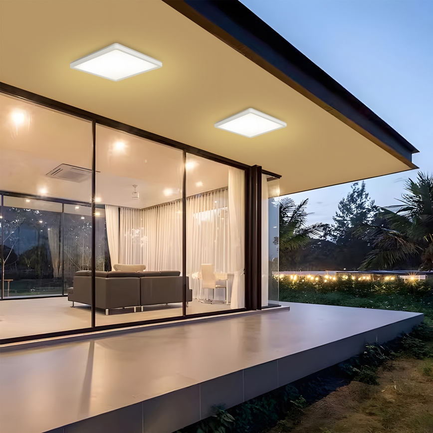 Brilagi - LED Kopalniška stropna svetilka ULTRA SLIM LED/24W/230V 42x42 cm bela IP54