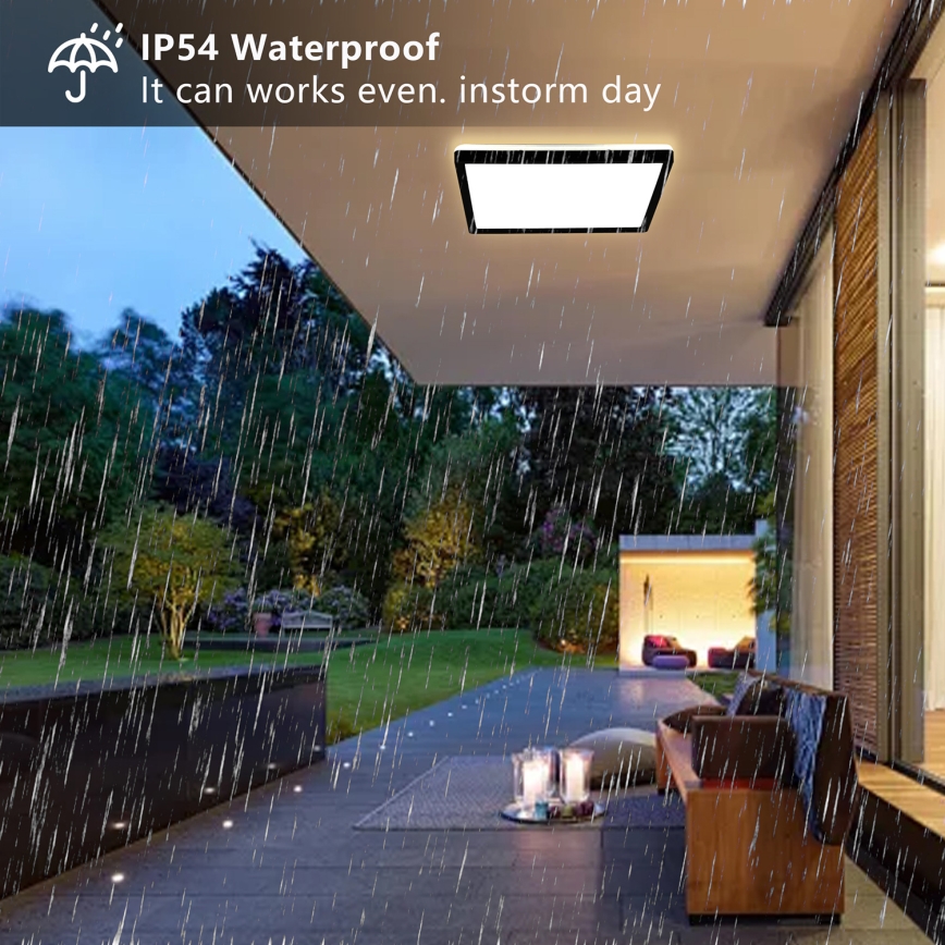 Brilagi - LED Kopalniška stropna svetilka ULTRA SLIM LED/24W/230V 42x42 cm črna IP54