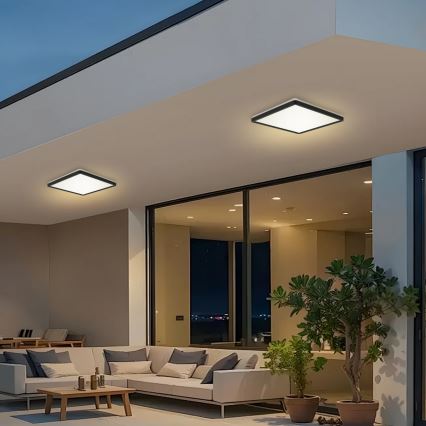 Brilagi - LED Kopalniška stropna svetilka ULTRA SLIM LED/24W/230V 42x42 cm črna IP54