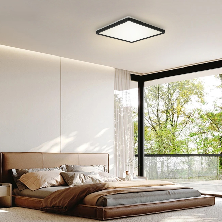Brilagi - LED Kopalniška stropna svetilka ULTRA SLIM LED/24W/230V 42x42 cm črna IP54