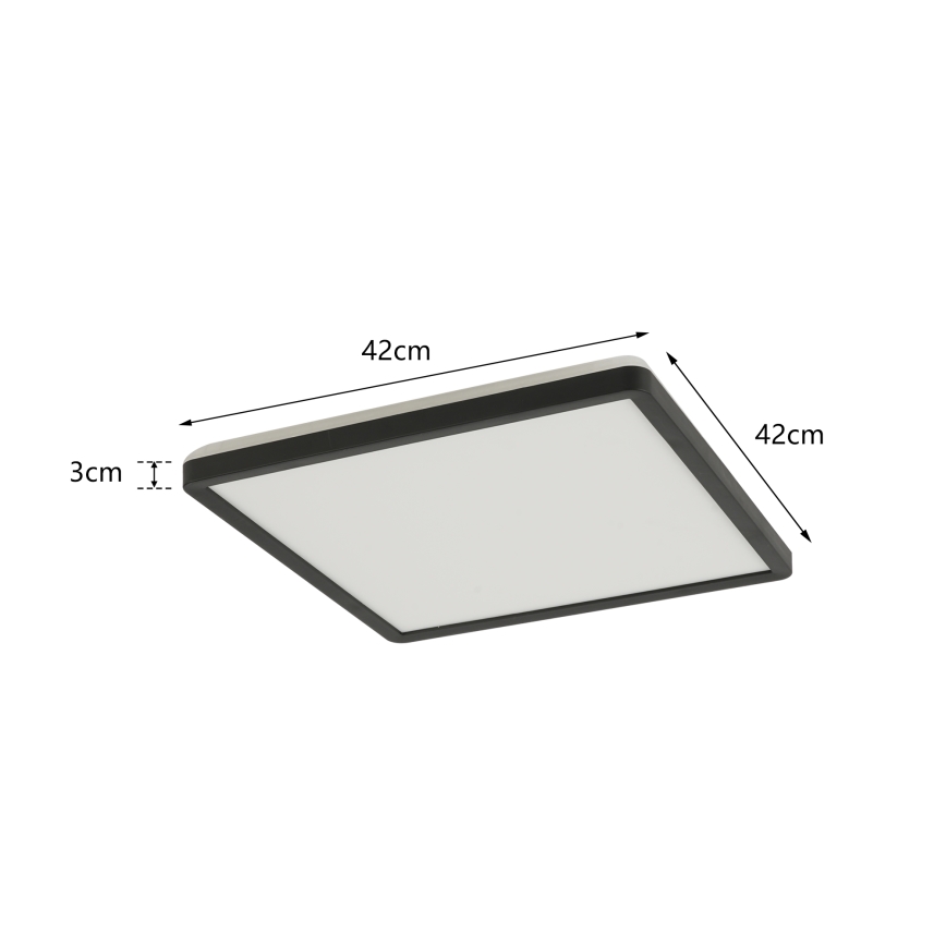 Brilagi - LED Kopalniška stropna svetilka ULTRA SLIM LED/24W/230V 42x42 cm črna IP54