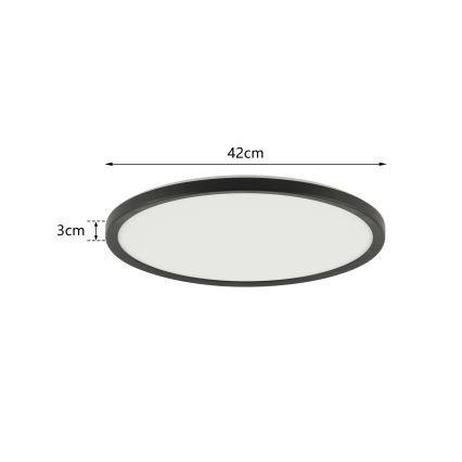 Brilagi - LED Kopalniška stropna svetilka ULTRA SLIM LED/24W/230V pr. 42 cm črna IP54