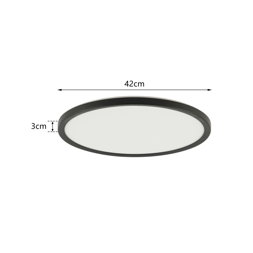 Brilagi - LED Kopalniška stropna svetilka ULTRA SLIM LED/24W/230V pr. 42 cm črna IP54