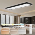 Brilagi - LED Kopalniška zatemnitvena stropna svetilka FRAME SMART LED/50W/230V 30x120 cm 3000-6000K IP44 črna + Daljinski upravljalnik