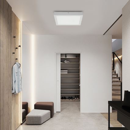 Brilagi - LED Kopalniška zatemnitvena stropna svetilka FRAME SMART LED/24W/230V 30x30 cm 3000-6000K IP44 bela + Daljinski upravljalnik