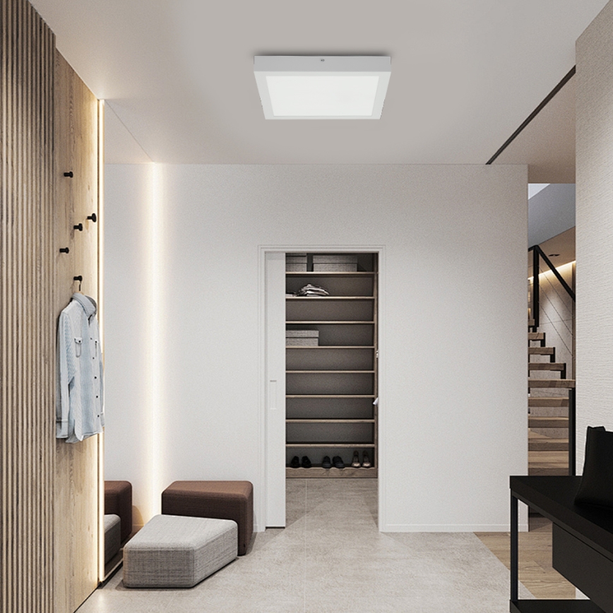 Brilagi - LED Kopalniška zatemnitvena stropna svetilka FRAME SMART LED/24W/230V 30x30 cm 3000-6000K IP44 bela + Daljinski upravljalnik