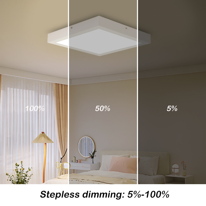 Brilagi - LED Kopalniška zatemnitvena stropna svetilka FRAME SMART LED/24W/230V 30x30 cm 3000-6000K IP44 bela + Daljinski upravljalnik