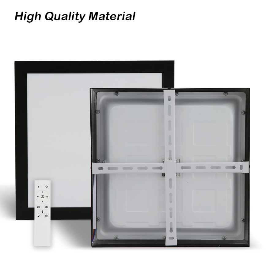 Brilagi - LED Kopalniška zatemnitvena stropna svetilka FRAME SMART LED/24W/230V 30x30 cm 3000-6000K IP44 črna + Daljinski upravljalnik