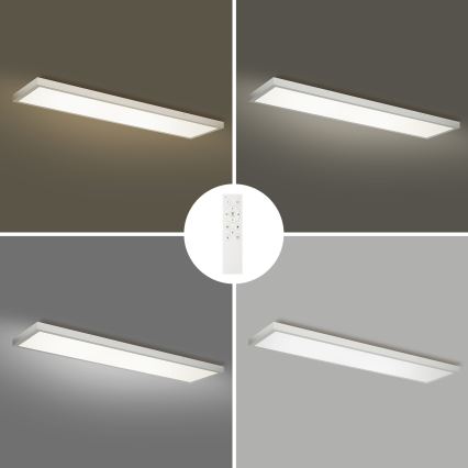 Brilagi - LED Kopalniška zatemnitvena stropna svetilka FRAME SMART LED/50W/230V 120x30 cm 3000-6000K IP44 srebrna + Daljinski upravljalnik