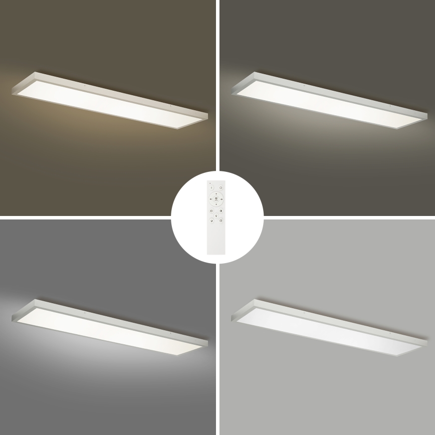 Brilagi - LED Kopalniška zatemnitvena stropna svetilka FRAME SMART LED/50W/230V 120x30 cm 3000-6000K IP44 srebrna + Daljinski upravljalnik