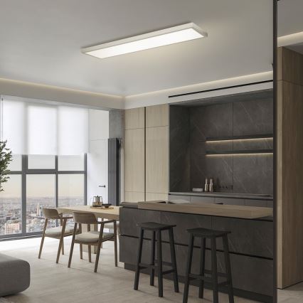 Brilagi - LED Kopalniška zatemnitvena stropna svetilka FRAME SMART LED/50W/230V 120x30 cm 3000-6000K IP44 srebrna + Daljinski upravljalnik