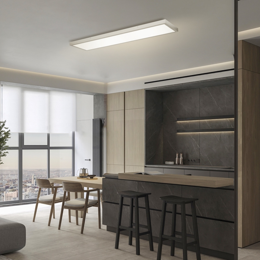Brilagi - LED Kopalniška zatemnitvena stropna svetilka FRAME SMART LED/50W/230V 120x30 cm 3000-6000K IP44 srebrna + Daljinski upravljalnik