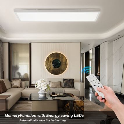 Brilagi - LED Kopalniška zatemnitvena stropna svetilka FRAME SMART LED/50W/230V 30x120 cm 3000-6000K IP44 bela + Daljinski upravljalnik