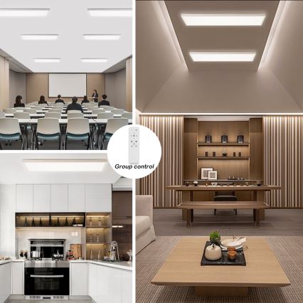Brilagi - LED Kopalniška zatemnitvena stropna svetilka FRAME SMART LED/50W/230V 30x120 cm 3000-6000K IP44 bela + Daljinski upravljalnik