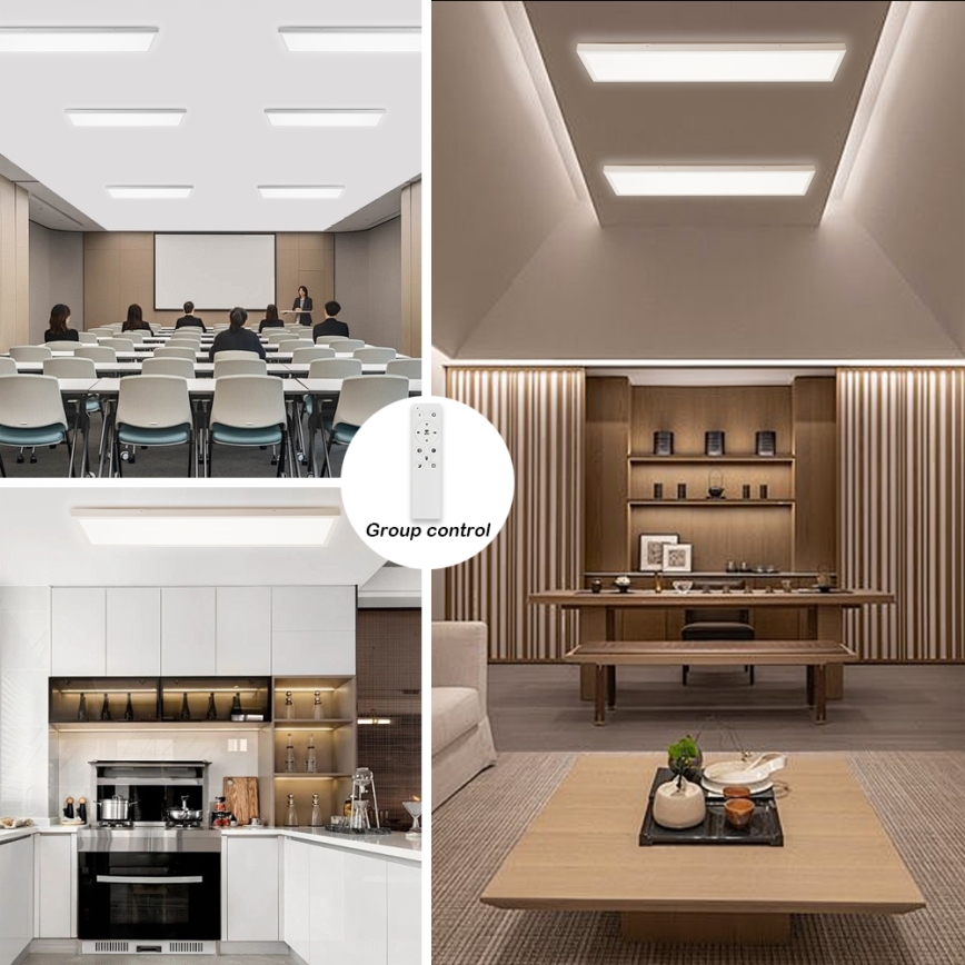 Brilagi - LED Kopalniška zatemnitvena stropna svetilka FRAME SMART LED/50W/230V 30x120 cm 3000-6000K IP44 bela + Daljinski upravljalnik