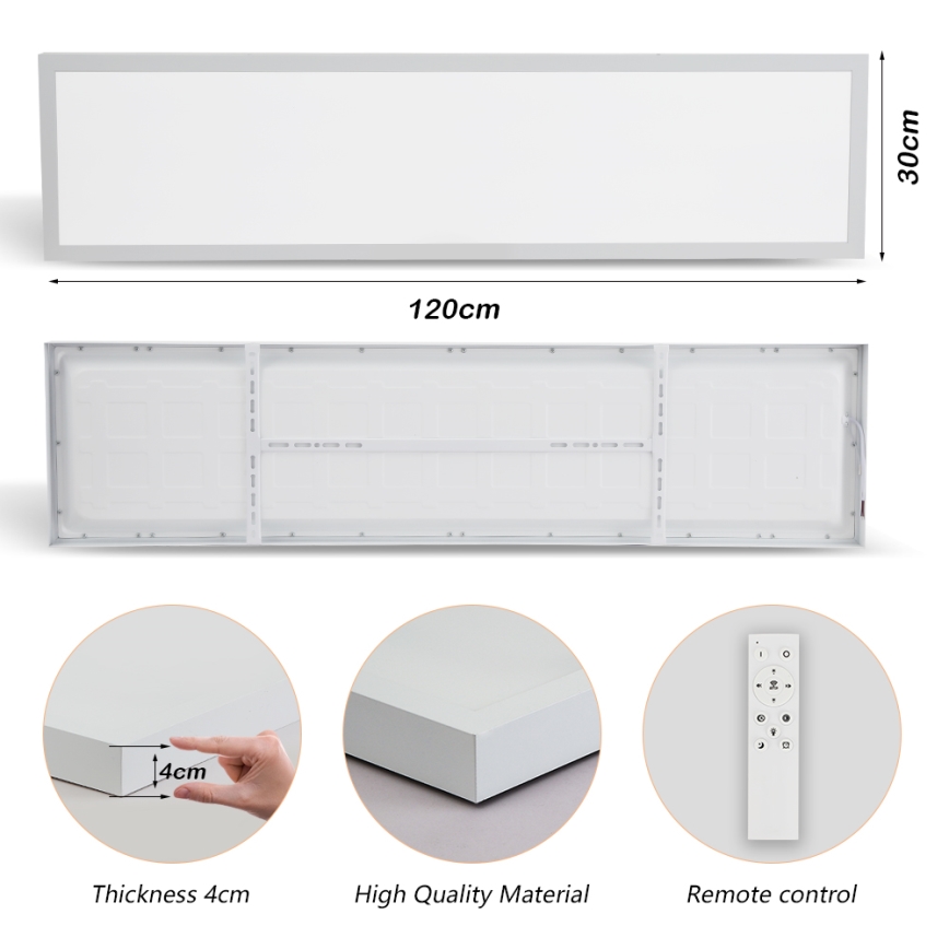 Brilagi - LED Kopalniška zatemnitvena stropna svetilka FRAME SMART LED/50W/230V 30x120 cm 3000-6000K IP44 bela + Daljinski upravljalnik