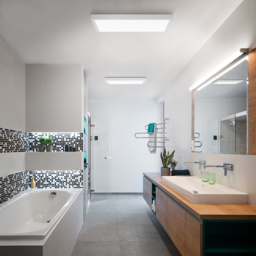 Brilagi - LED Kopalniška zatemnitvena stropna svetilka FRAME SMART LED/50W/230V 60x60 cm 3000-6000K IP44 bela + Daljinski upravljalnik