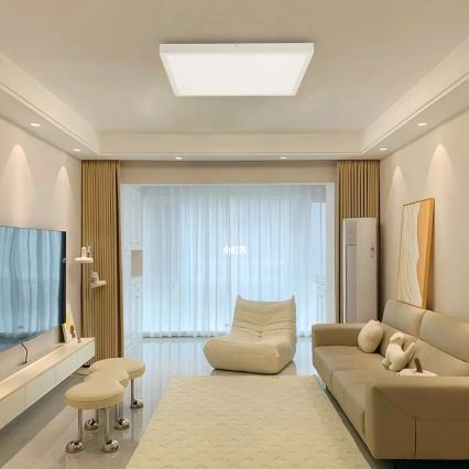 Brilagi - LED Kopalniška zatemnitvena stropna svetilka FRAME SMART LED/50W/230V 60x60 cm 3000-6000K IP44 bela + Daljinski upravljalnik