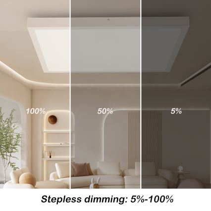 Brilagi - LED Kopalniška zatemnitvena stropna svetilka FRAME SMART LED/50W/230V 3000-6000K IP44 bela + Daljinski upravljalnik