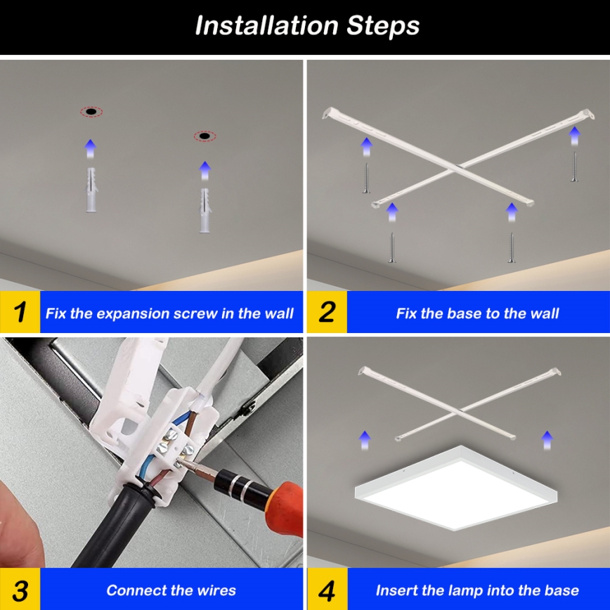Brilagi - LED Kopalniška zatemnitvena stropna svetilka FRAME SMART LED/50W/230V 60x60 cm 3000-6000K IP44 bela + Daljinski upravljalnik