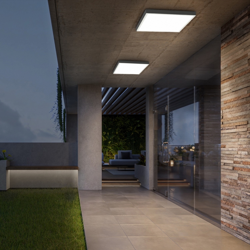 Brilagi - LED Kopalniška zatemnitvena stropna svetilka FRAME SMART LED/50W/230V 60x60 cm 3000-6000K IP44 bela + Daljinski upravljalnik