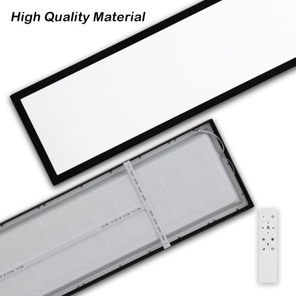 Brilagi - LED Kopalniška zatemnitvena stropna svetilka FRAME SMART LED/50W/230V 30x120 cm 3000-6000K IP44 črna + Daljinski upravljalnik