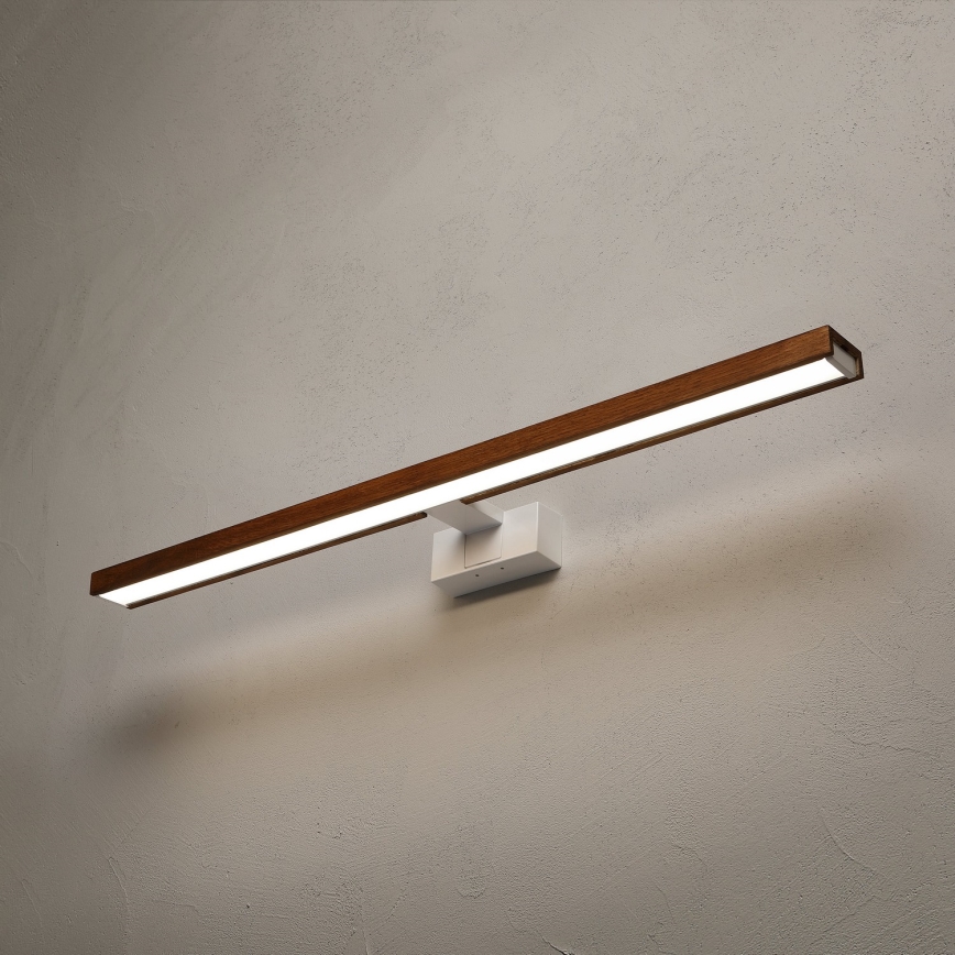Brilagi - LED kopalniška osvetlitev ogledala 3 v 1 WOODY MIRROR LED/15W/230V 80 cm IP44 bela/hrast-češnja